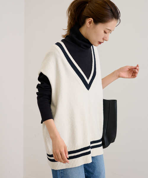 FRAMeWORK 今期グレー ニットベスト FRAMeWORK（フレームワーク） ニットベスト - グレー レディース