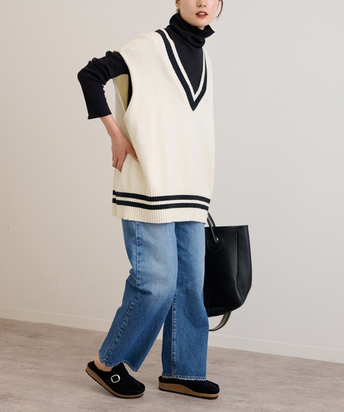 FRAMeWORK 今期グレー ニットベスト FRAMeWORK（フレームワーク） ニットベスト - グレー レディース