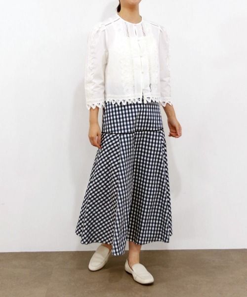 マリリンムーン　marilynmoon スカート Marilyn Moon（マリリンムーン） スカート gingham check embroidery