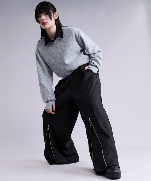 Ellno Loset（エルノロゼット） スラックス フロントジップタック