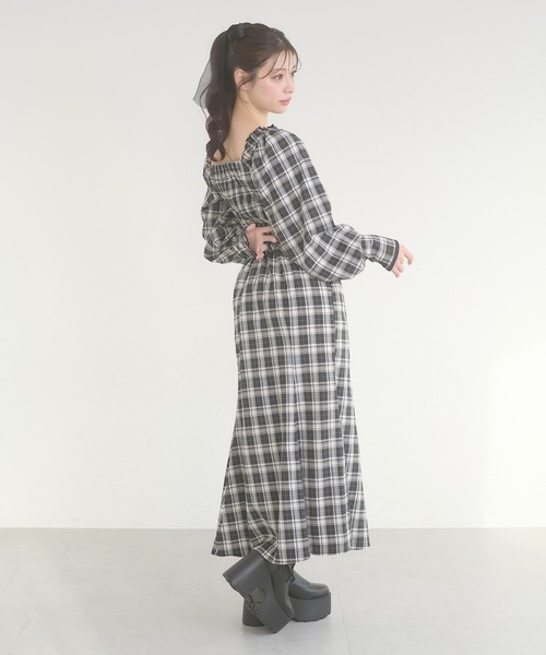 Ambre Neige（アンブルネージュ） ワンピース plaid pattern ribbon