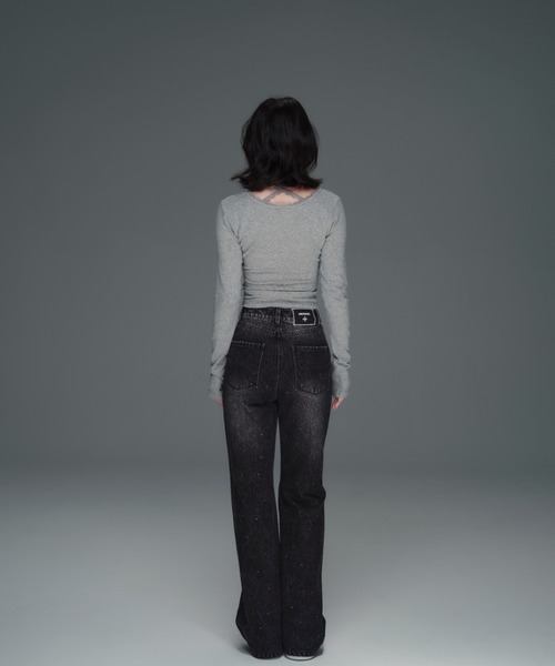 ANDWANG ジーンズ デニム デニムパンツ Bijou Ribbon Straight Denim