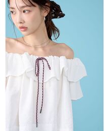 LAGUNAMOON（ラグナムーン） ブラウス シャツ 「FILA別注」フリル 