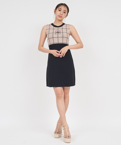 「ROYAL PARTY」 ノースリーブワンピース SHORT グリーン レディース_画像9