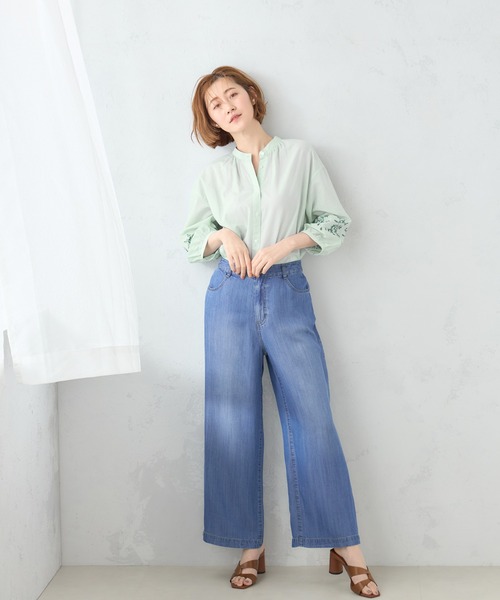 「Petit Honfleur」 長袖ブラウス 13号 アイボリー レディース_画像2