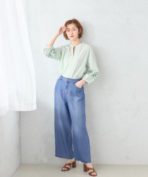 「Petit Honfleur」 長袖ブラウス 13号 アイボリー レディース_画像4