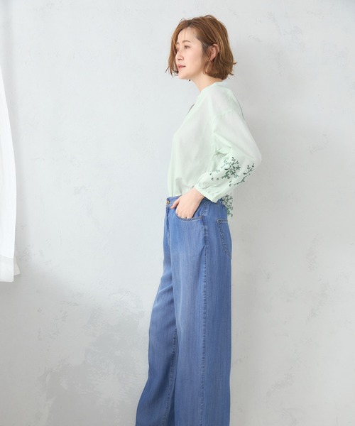 「Petit Honfleur」 長袖ブラウス 13号 アイボリー レディース_画像6