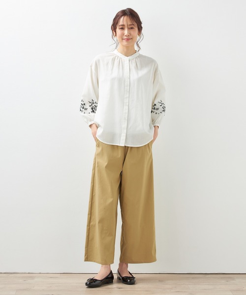 「Petit Honfleur」 長袖ブラウス 13号 アイボリー レディース_画像8