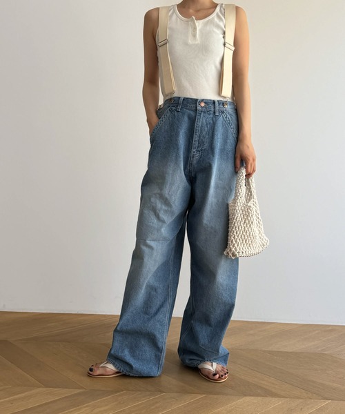 「CANAL JEAN」 デニムパンツ ONE SIZE ライトインディゴブルー レディース