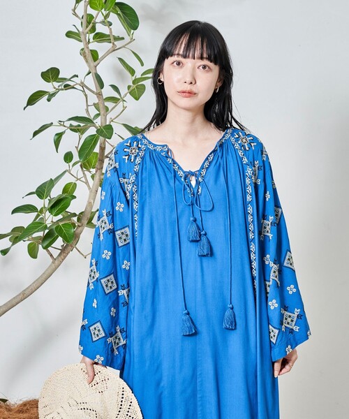 「Freada」 長袖ワンピース ONE SIZE ホワイト レディース_画像2