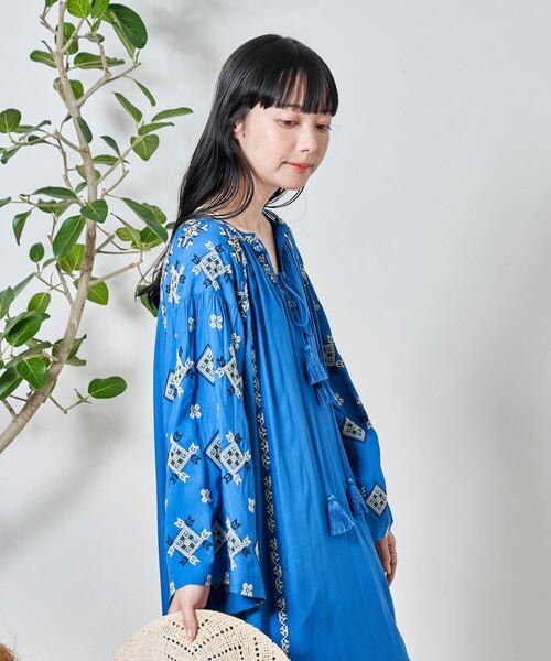 「Freada」 長袖ワンピース ONE SIZE ホワイト レディース_画像3