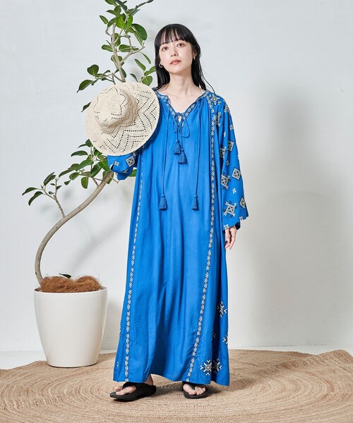 「Freada」 長袖ワンピース ONE SIZE ホワイト レディース_画像5