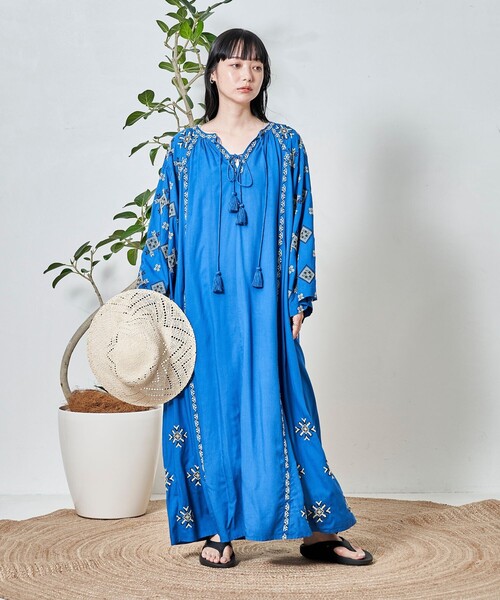 「Freada」 長袖ワンピース ONE SIZE ホワイト レディース_画像6