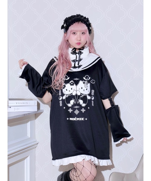 NOEMIE（ノエミー） ワンピース チャイナにゃんこスタンドセーラー