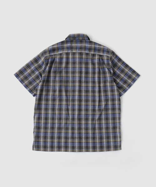 シャツ ERL / イーアールエル UNISEX GREY CHECK SHORT SLEEVE SHIRT メンズ レディースの画像