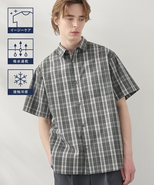 EASENCE シャツ 半袖 「EASENCE」「COMFORT EDITシリーズ」ストライプ