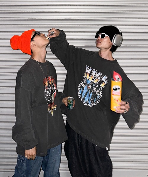 「Perushu」 長袖Tシャツ MEDIUM チャコールグレー メンズ_画像3