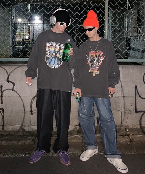 「Perushu」 長袖Tシャツ MEDIUM チャコールグレー メンズ_画像9