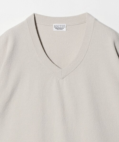 セーター ニット KNITEE クリンプコットン Vネック ニット Tシャツ ウォッシャブル メンズ_12