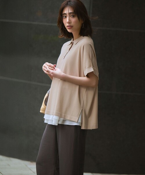 23区（ニジュウサンク） ニット セーター リラクシー ポロニット