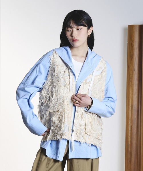 クレオルム CREOLME/FRINGE JACQUARD VEST新品 ROSE BUD（ローズバッド） ベスト ジレ (CREOLME)FRINGE JACQUARD VEST