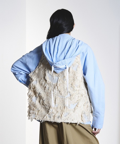 ROSE BUD（ローズバッド） ベスト ジレ (CREOLME)FRINGE JACQUARD VEST