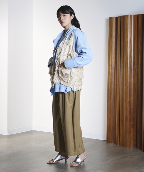 ROSE BUD（ローズバッド） ベスト ジレ (CREOLME)FRINGE JACQUARD VEST