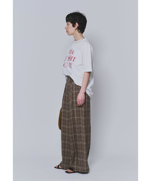 ワイドパンツ パンツ リネンビスコーストラウザー レディースの画像