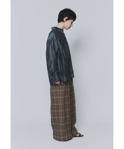 ワイドパンツ パンツ リネンビスコーストラウザー レディースの画像
