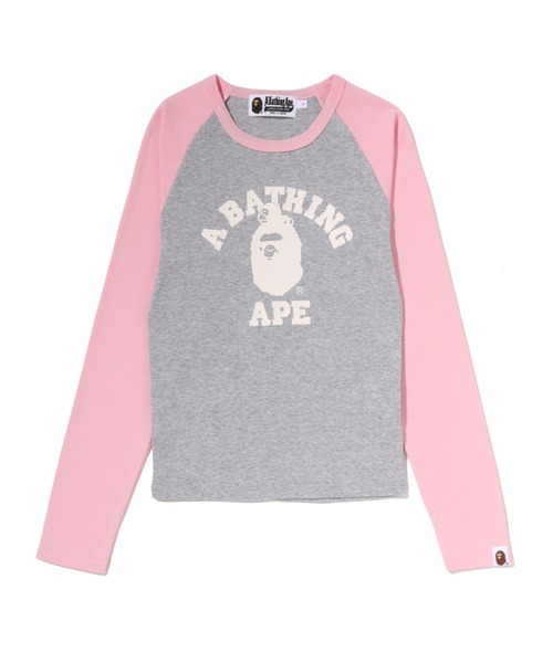 tシャツ COLLEGE RAGLAN CROPPED LS TEE レディースの画像
