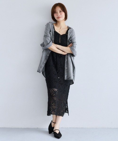 ブラウス シャツ 夏 ロールアップライトデニムシャツ　885560 レディース | mysty woman | 04