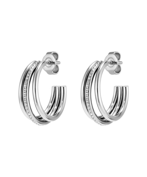 ピアス 「OLIVIA BURTON/オリビアバートン」トレンド - エバー スタックト クロー シルバー フープ ピアス レディースの画像