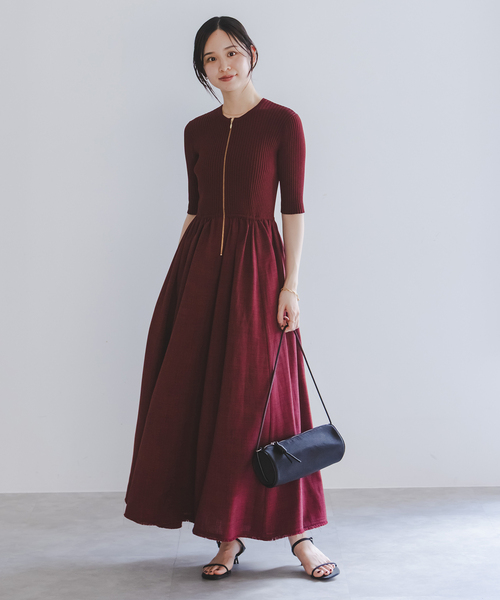 NOBLE（ノーブル） ワンピース 半袖 「追加・新色」「洗える」フロント