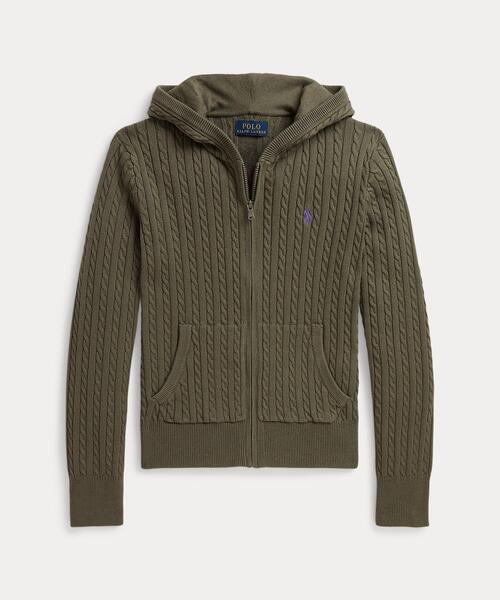 新品ポロラルフローレン　ミニケーブルコットンフルジップパーカーL Polo Ralph Lauren Childrenswear ラルフローレン パーカー ミニ