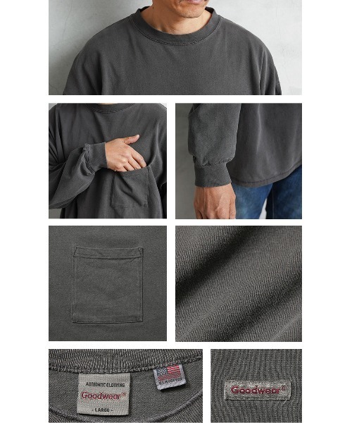 「WAIPER.inc」 長袖Tシャツ L チャコールグレー メンズ_画像5