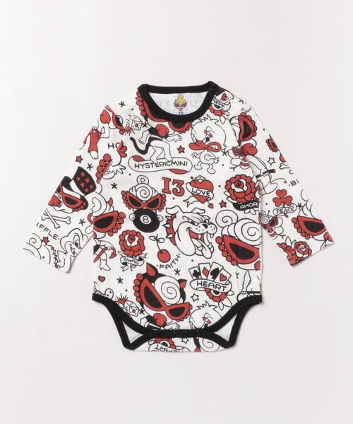 HYSTERIC MINI 総柄 長袖ロンパース HYSTERIC MINI（ヒステリックミニ） ベビー服 ロンパース TATTOO