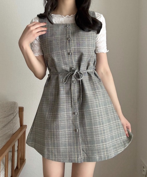 チェック柄ミニワンピース 長袖 マッドパンク　MADPUNKS Cham. ワンピース ミニチェックワンピース : ZOZOTOWN Yahoo!店 - 通販