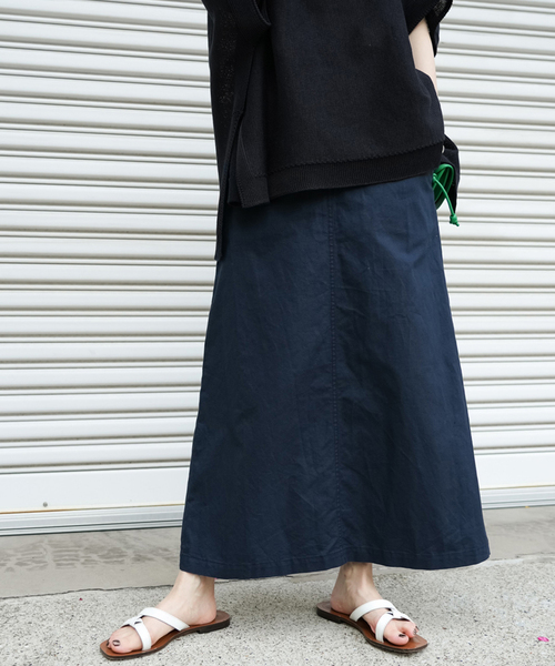 IENA スカート 《追加》コットンリネンオックストラペーズ
