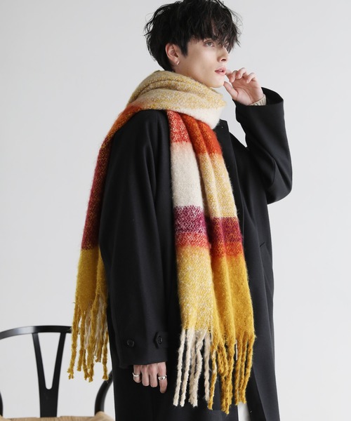BATONER フリンジビッグマフラー BATONER バトナー 23AW フリンジビッグマフラー メンズ