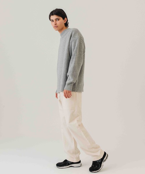 ニット セーター RIB FLOW CREW KNIT レディース WHITE MAILS セーター ニット WASHI＆COOMA LAMBS RIB KNIT