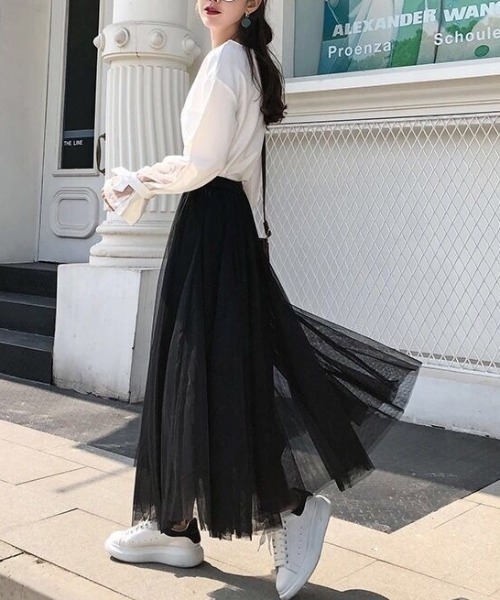 gossip!ロサンゼルス ロング スカート ソフトチュールロングスカート