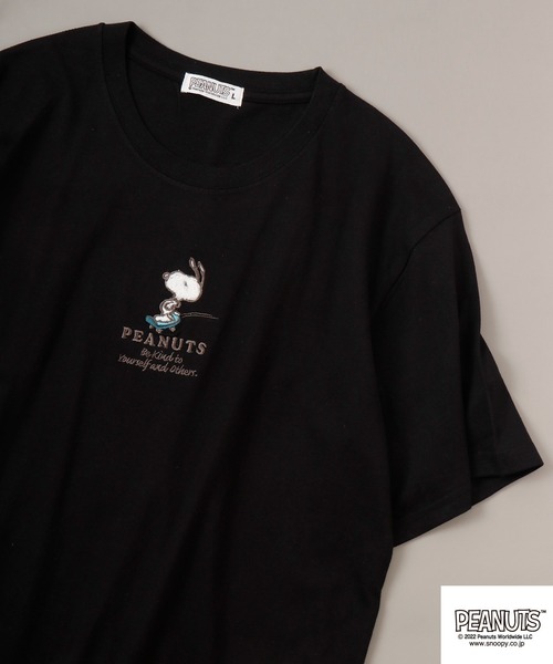 スヌーピー　Tシャツ　半袖　レディースL　デカサガラ刺繍　バックプリント♪　W FREAK'S STORE tシャツ 限定展開/別注/SNOOPY/スヌーピー/散らば