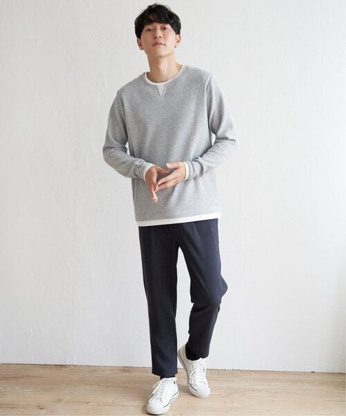 ikka（イッカ） パンツ 「セットアップ対応」イージーケアリネンライク