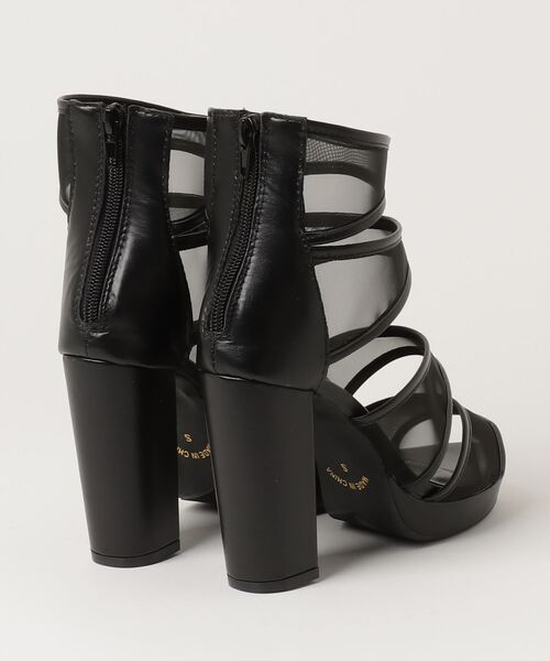 サンダル 10cmヒール シアーブーツサンダル レディース