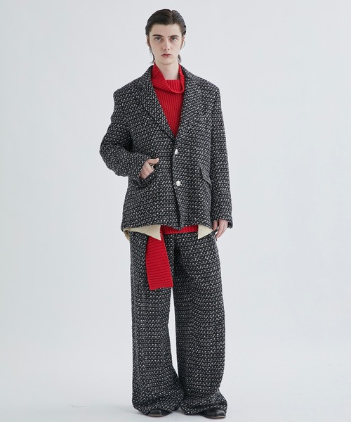 ジャケット テーラードジャケット 【sulvam/サルバム】FANCY TWEED OVER JACKET sulvam/サルバム FANCY TWEED OVER