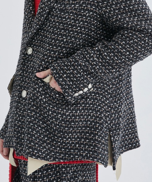ジャケット テーラードジャケット 【sulvam/サルバム】FANCY TWEED OVER JACKET sulvam/サルバム FANCY TWEED OVER