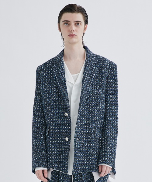 ジャケット テーラードジャケット 【sulvam/サルバム】FANCY TWEED OVER JACKET sulvam/サルバム FANCY TWEED OVER