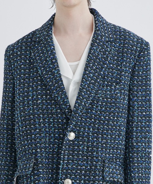 ジャケット テーラードジャケット 【sulvam/サルバム】FANCY TWEED OVER JACKET sulvam/サルバム FANCY TWEED OVER