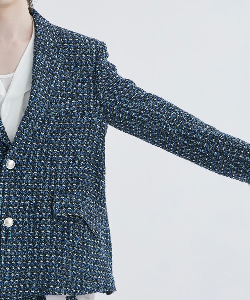 ジャケット テーラードジャケット 【sulvam/サルバム】FANCY TWEED OVER JACKET sulvam/サルバム FANCY TWEED OVER