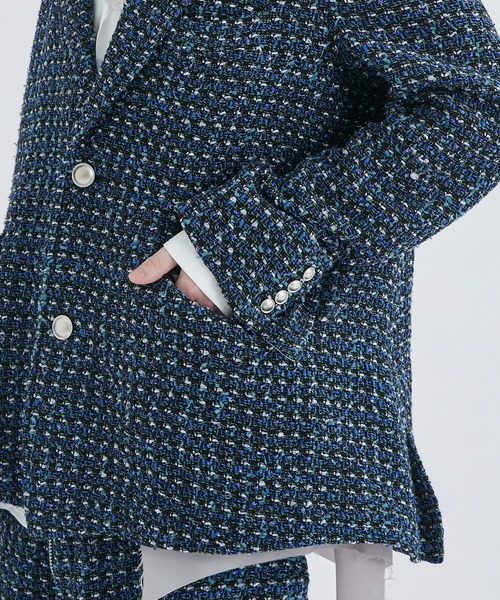 ジャケット テーラードジャケット 【sulvam/サルバム】FANCY TWEED OVER JACKET sulvam/サルバム FANCY TWEED OVER
